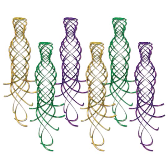 Beistle 20" Mardi Gras Shimmering Whirls, 18ct.